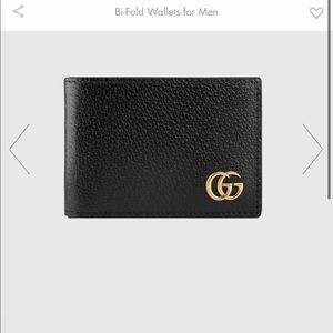 Mens bi-fold Gucci marmont leather wallet